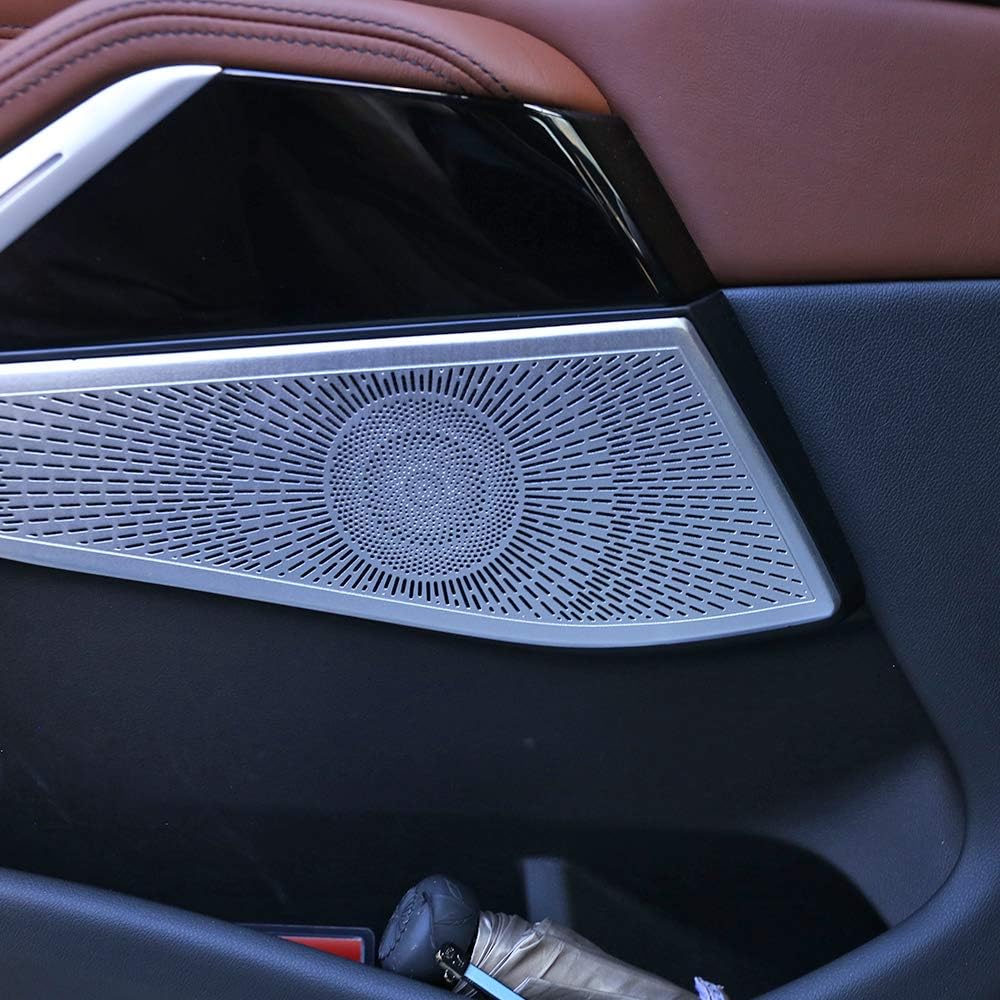 4pcs/Set Aluminum Alloy Car Styling Inner Door Speaker Cover Trim Sticker Auto Interior Accessories for BMW X5 G05 2019,for BMW X7 G07 2019 2020