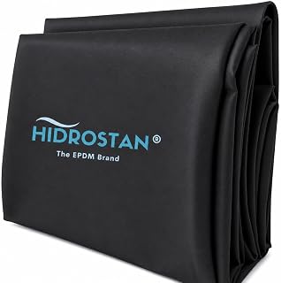 Wasserdichte EPDM-Folie, 2 x 3 m, schwarz, 1 mm und Geotextil, 200 g/m², hohe Elastizität, UV- und extreme Temperaturbeständigkeit, ideal für Teiche, Stauseen und Abdeckungen.
