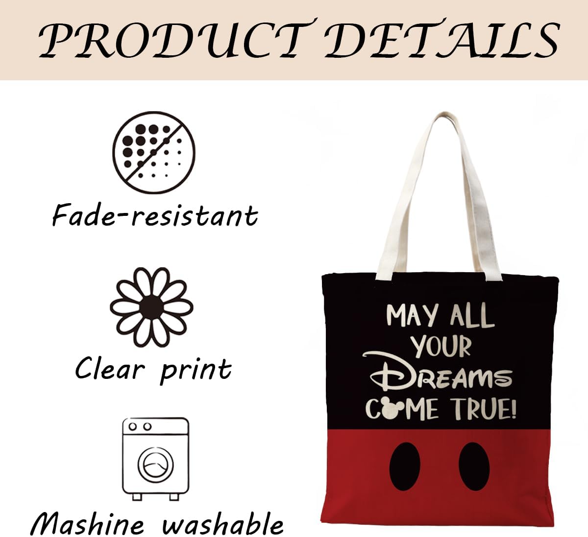 Inspiring Cute Canvas Tote Bag, Reusable, Suitable For Friendship Gifts, Leisure Vacation, Shopping, Work - Image 5