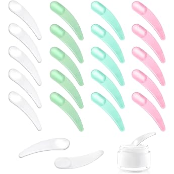 Multicoloured Spatulas Pack of 20 Scoop for Cream Spatula Cosmetic Make-Up Curved Spatula Mini Cosmetic Spatula Small Cosmetic Mask Scoop Cream Spatula Mixing Spatula Cosmetics for Mask Washing Gel