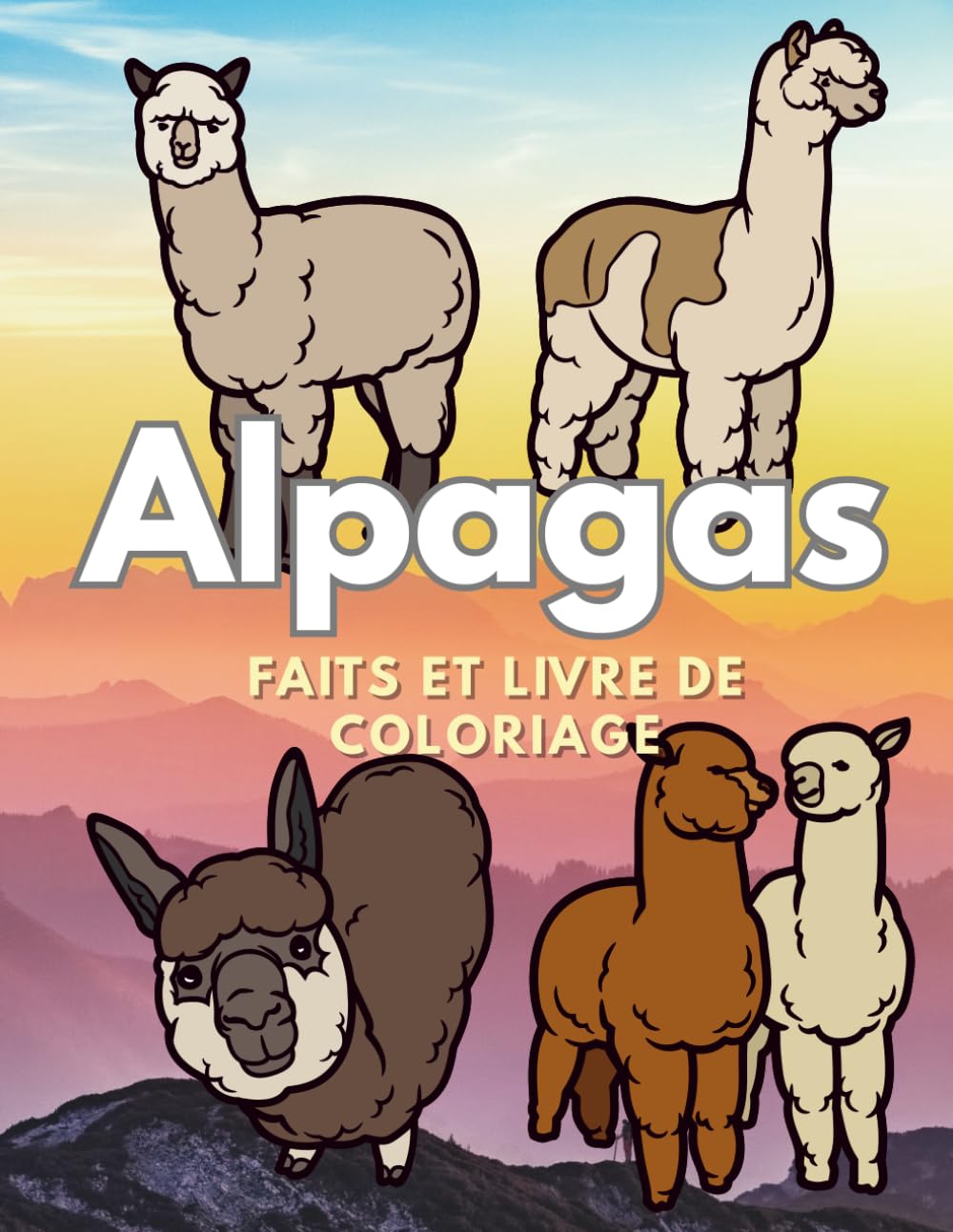 Alpagas : Faits et livre de coloriage: Cahier d'activités pour les enfants de 2 à 12 ans (Faits sur les animaux et coloration)