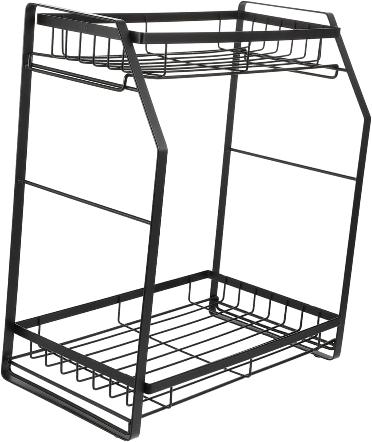 PRETYZOOM Double Layer Kitchen Storage Rack Multi Function Spice Organizer for Condiments Space Saving Design for Countertops and Cabinets