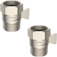 Vista 17 de Hibbent Paquete de 3 válvulas de control de flujo de cabezal de ducha totalmente de metal, válvula de cierre de latón G1/2 con palanca de mango