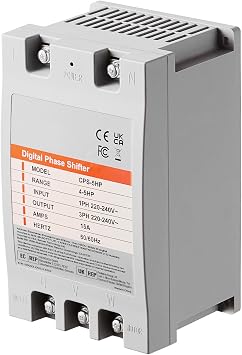 Happybuy 3 Phase Converter, 5HP 15A, 220V Single Phase to 3 Phase, Digital Phase Shifter for Residential & Light Commercial Use, 220V-240V Input/Output One Converter for One Motor Only