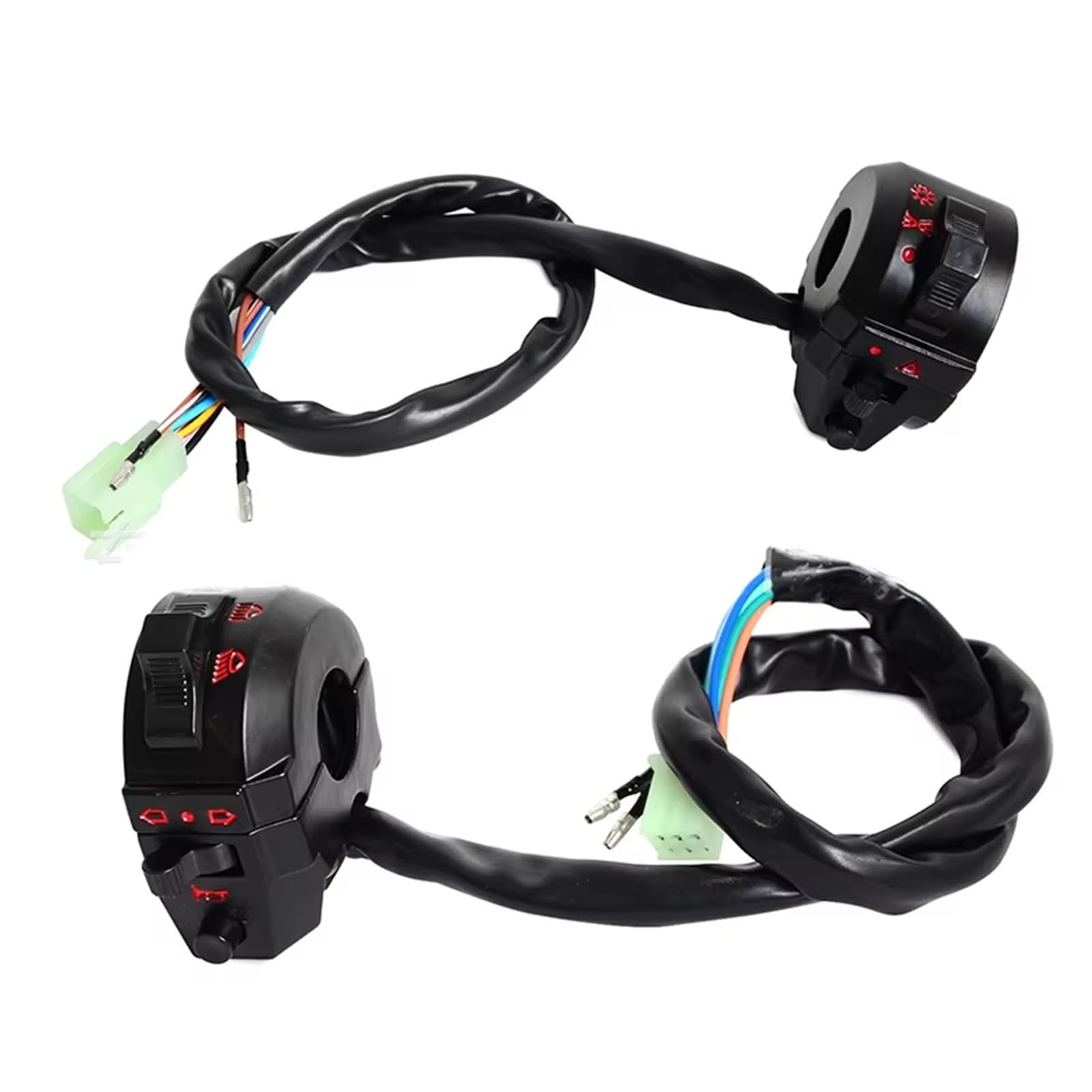 2 Pezzi 7/8""22mm Interruttore Controllo Lato Sinistro Destro Manubrio Motocicletta ATV Abbaglianti/anabbaglianti Interruttori Clacson Indicatori Direzione Interruttore Interruttore Di Accensione a Ch