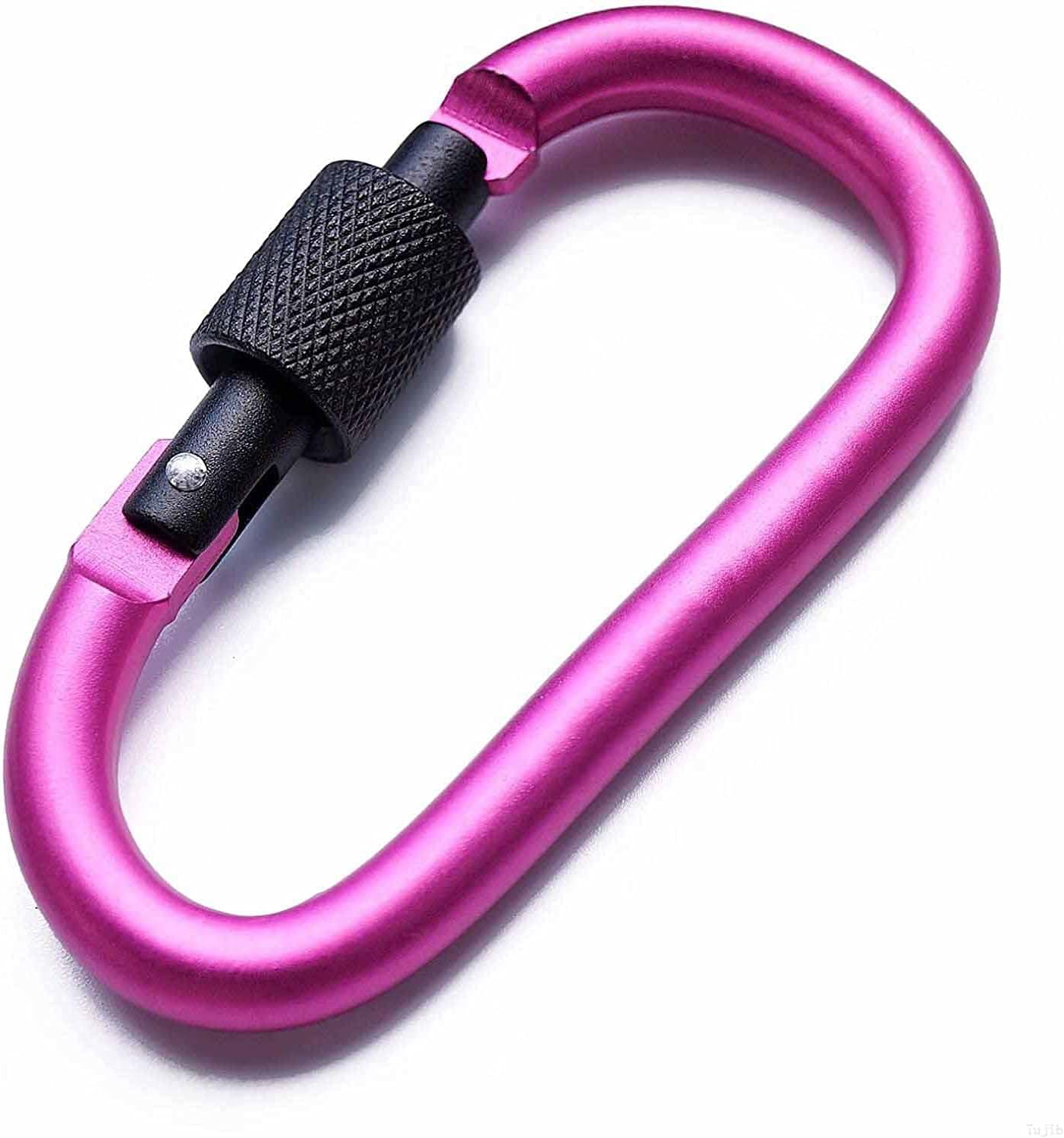 Aluminum Alloy D-Ring Locking Carabiner Clip Keychain Hook Clips Locking Carabiner Hiking Clips with Screw Gate Lock Heavy Duty for Outdoor, Camping, Hiking, Traveling, Fishing, Backpack