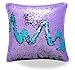 Livedeal Reversible Sequins Mermaid Pillow Cases 4040cm Purple and Blue