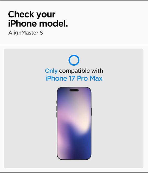 Spigen AlignMaster S Tempered Glass Screen Protector for iPhone 17 Pro Max