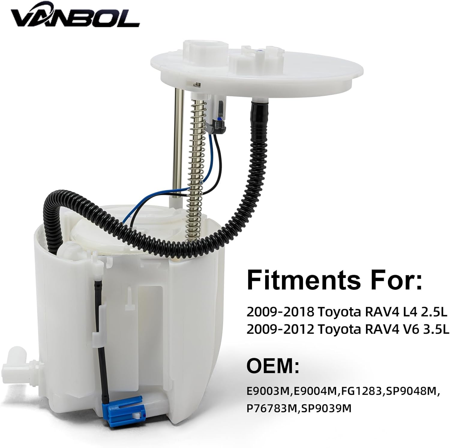 Electric Fuel Pump Module Assembly Compatible with Toyota RAV4 2009 2010 2011 2012 2013 2014 2015 2016 2017 2018 L4 2.5L V6 3.5L Replace E9003M E9004M VANBOL0032