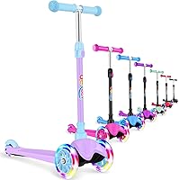 Vista 8 de BELEEV Patinete A1 para niños de 2 a 6 años, 3 ruedas para niños y niñas, ruedas iluminadas, altura ajustable, inclinación para conducir, cubierta