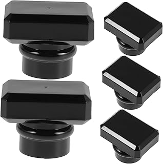 5pcs Round Perfume Bottle Screw Cap Black Plastic Screw Cap for Fragrance Vial Replacement Lids for Perfume Bottles