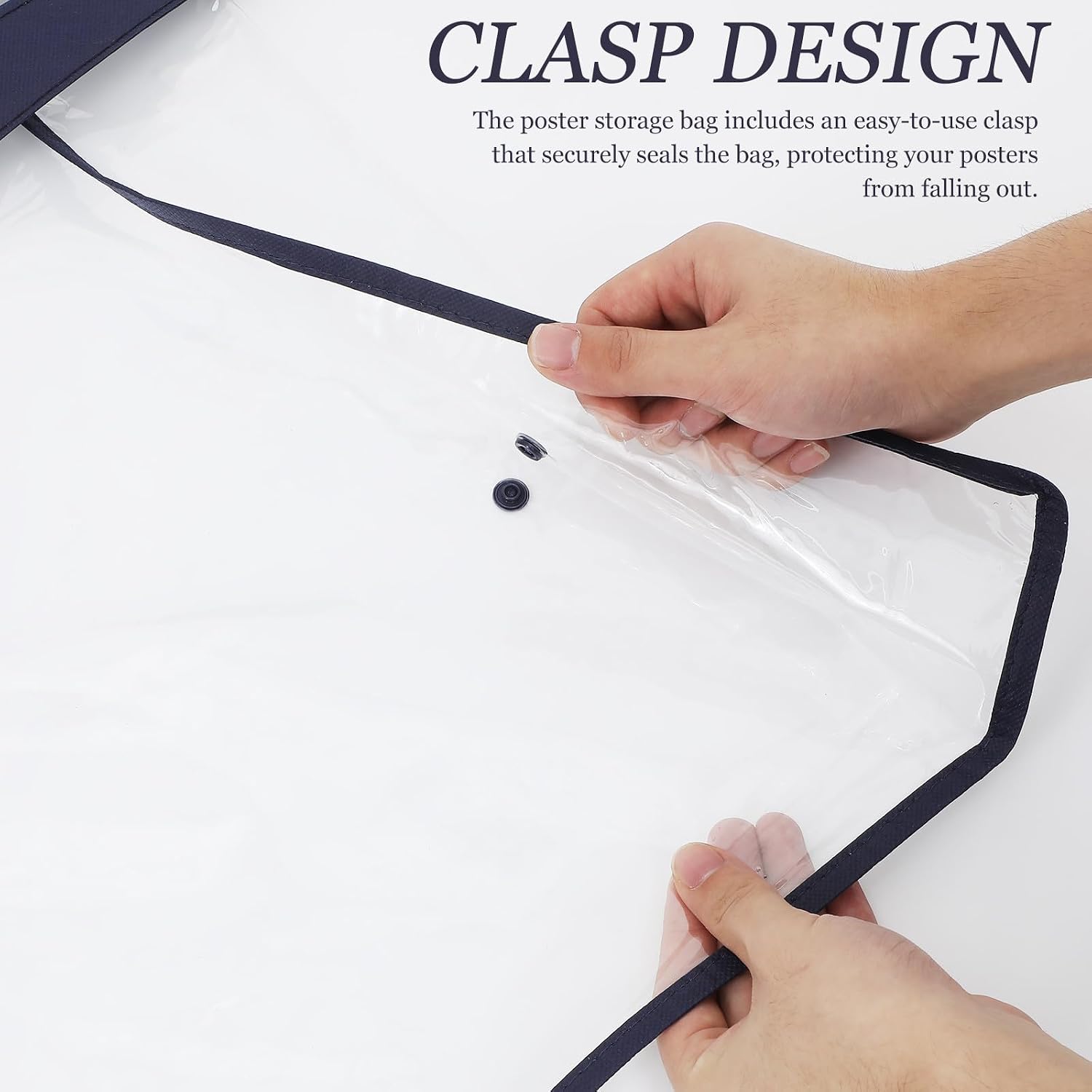 Toddmomy Pvc Poster Storage Bag with Handle and Clasp Protective Art Portfolio Folder for Posters and Art Pieces Resistant to Damage and Wear for Artists and Students