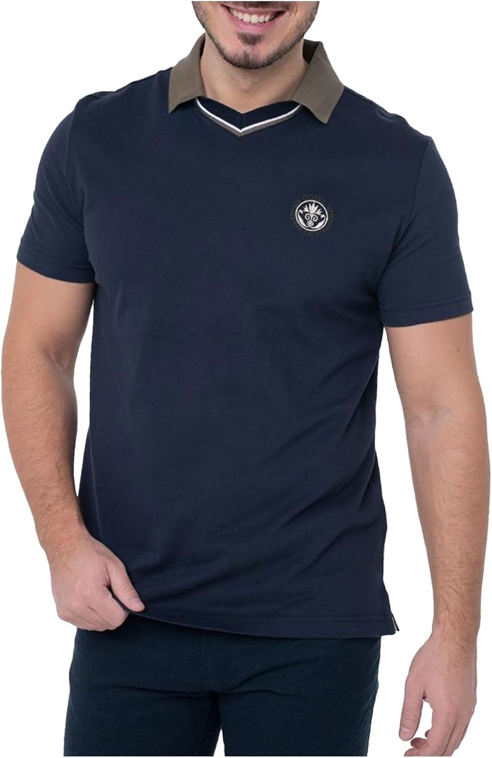 Guess Men's Short Sleeve Small Embro Heart Polo