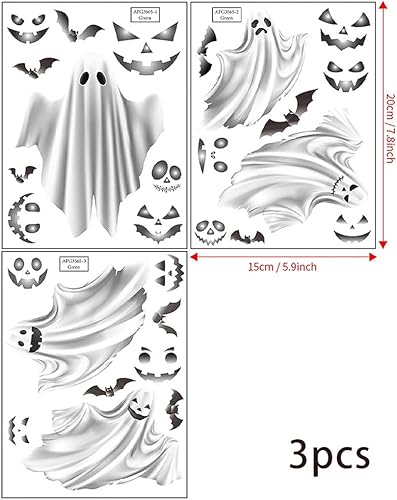 Miniatura 7 de Paquete de 3 calcomanías de pared que brillan en la oscuridad, calcomanías luminosas fluorescentes que brillan en la oscuridad, calcomanías de