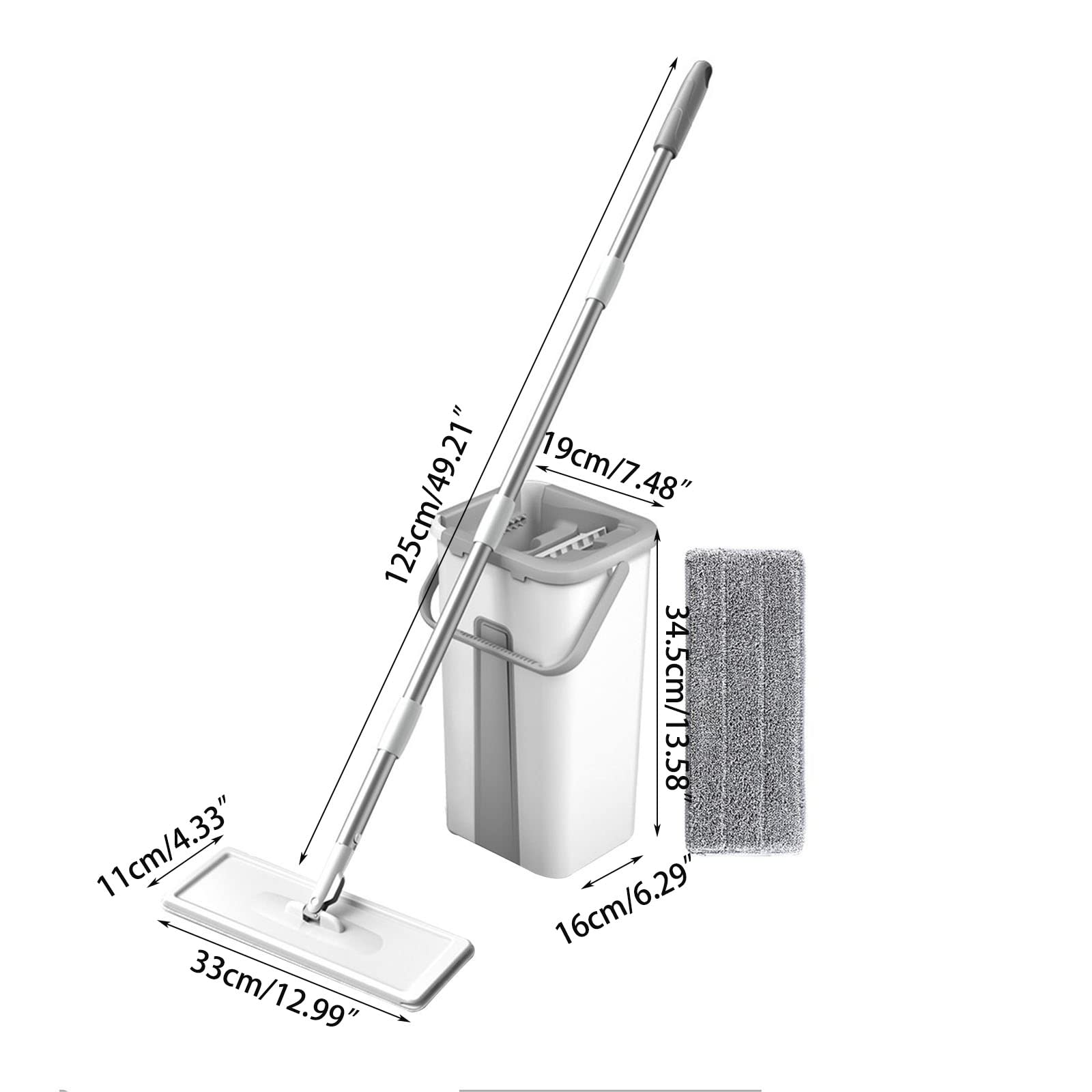 Fregona limpiadora de pisos con cubeta de microfibra esponjosa, fregona de limpieza para cocina de pared, limpiador de pared, cocina, hogar