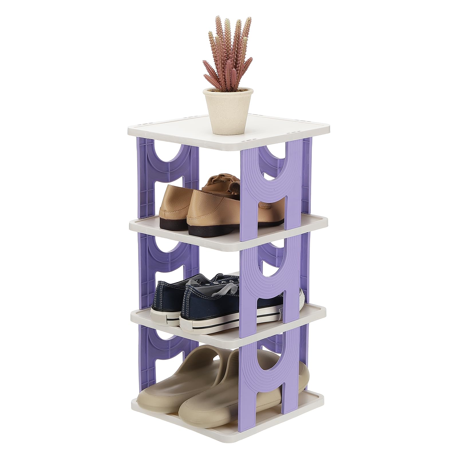 Étagère à chaussures à 4 niveaux empilable pour optimiser le rangement