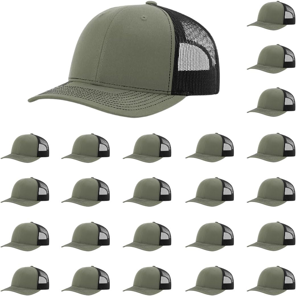 Richardson 112 Classic Six-Panel Adjustable Snapback Trucker Cap | Bulk Packs Available
