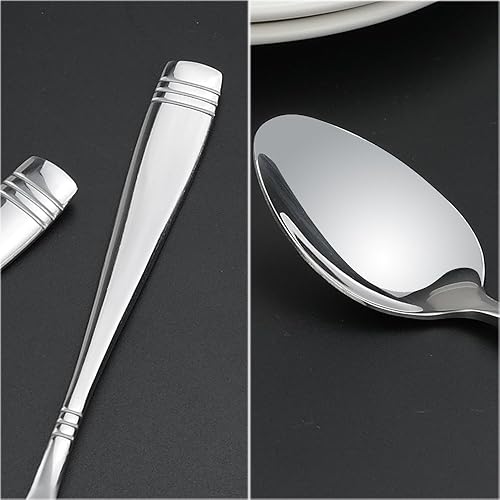 Miniatura 7 de Obstnny Cucharas de cena de acero inoxidable, 8 pulgadas, juego de 12