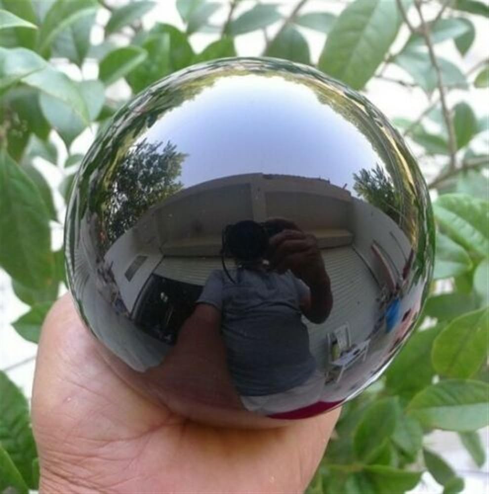Black Obsidian Sphere Large Crystal Ball Stone+Pedestal Ornaments (Size : 200mm)