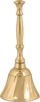 SATVIK 1PC Medium - 4.5 Inch l Prepossessing Handheld Brass Bell for Puja l Traditional Bells for Mandir l Ideal for Daily Puja & Gifting l Divine Sound l Brass Ghanti for Pooja, Temple & Prayer Room