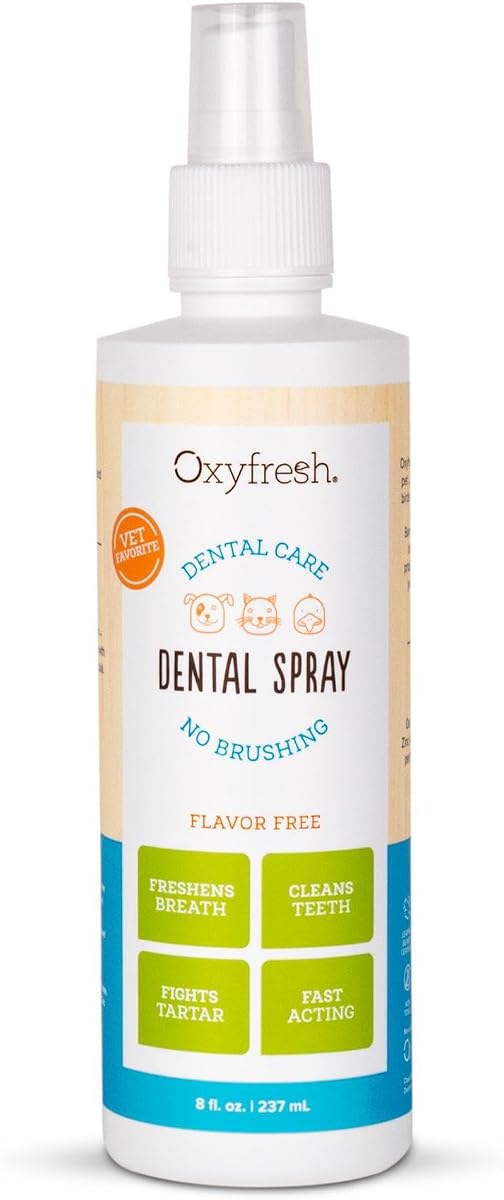 Premium Tartar Control Dog and Cat Dental Spray – Freshens Breath | Fast Acting Dog & Cat Breath Freshener – Brushless Teeth Cleaning Oral Care – Helps Fight Plaque and Tartar –Baking Soda Free