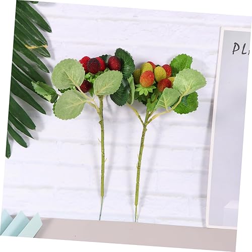 Miniatura 9 de Artificial Fruit 2pcs Artificial Strawberry Bridal Flower Bouquet Photography Props Nomes Decorations Christmas Desktop Flower Decor Photo Shoot