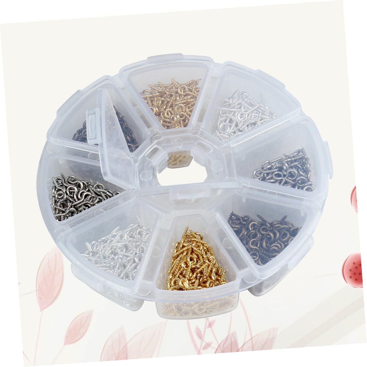 800pcs Heavy Duty Screw Hoist Ring Ornament Hooks Jewelry Making Charms Self-Tapping Hook Per Box