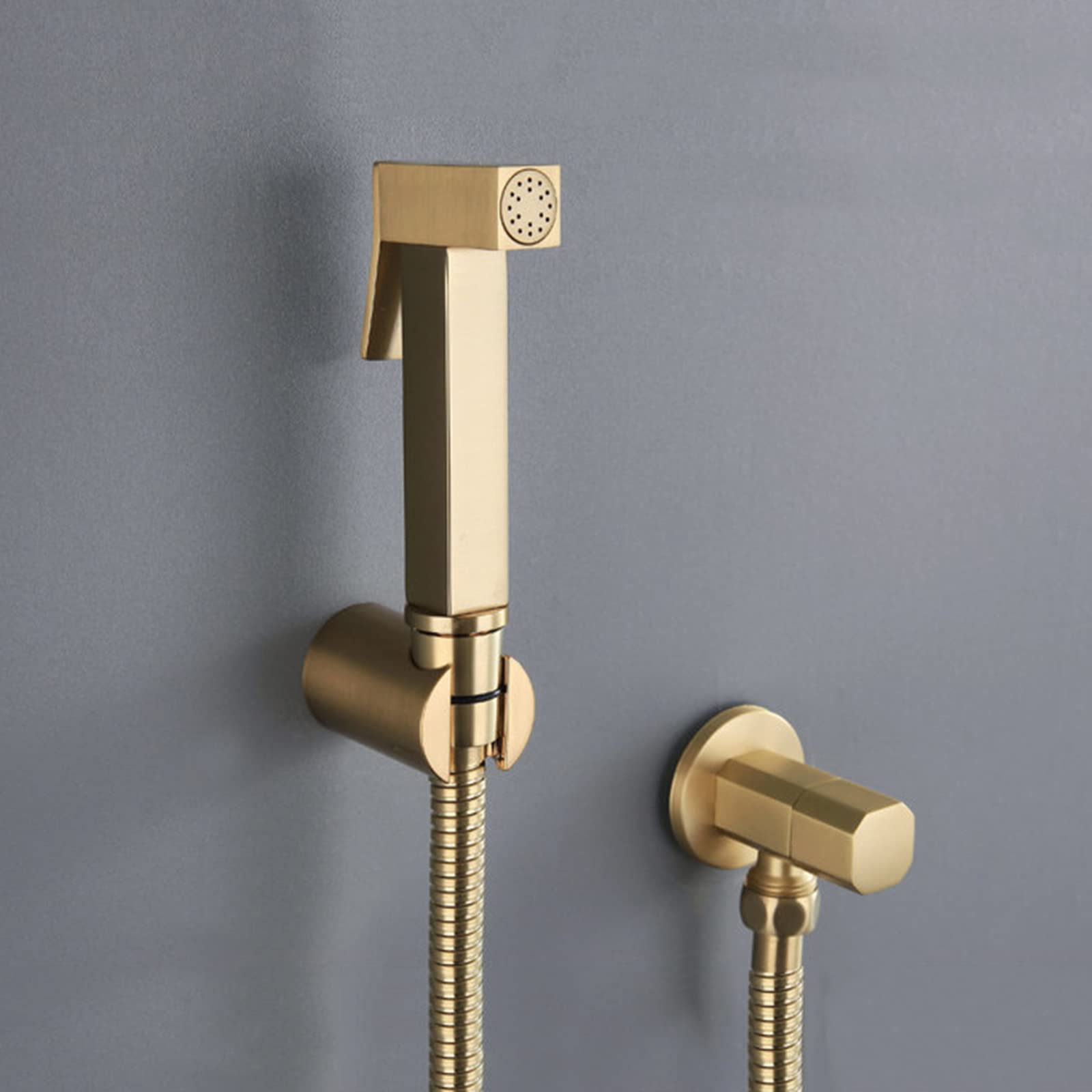 Kit douchette bidet or contre le gaspillage de papier - Pulvérisateur mural eau froide