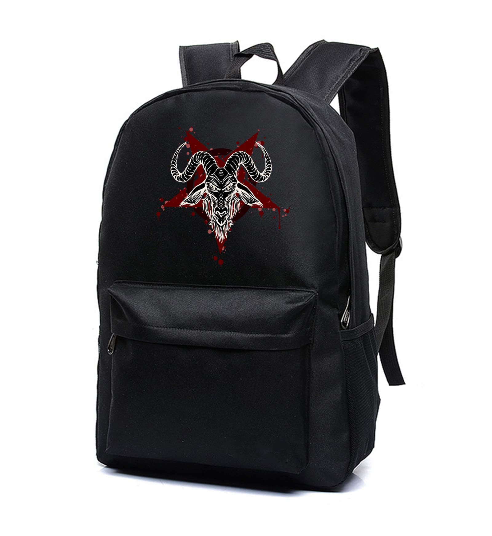 MiAnMiAn Goth Baphomet Pentagram Satanic goat head Unisex Classic Canvas Goth Backpack for School Bookbag