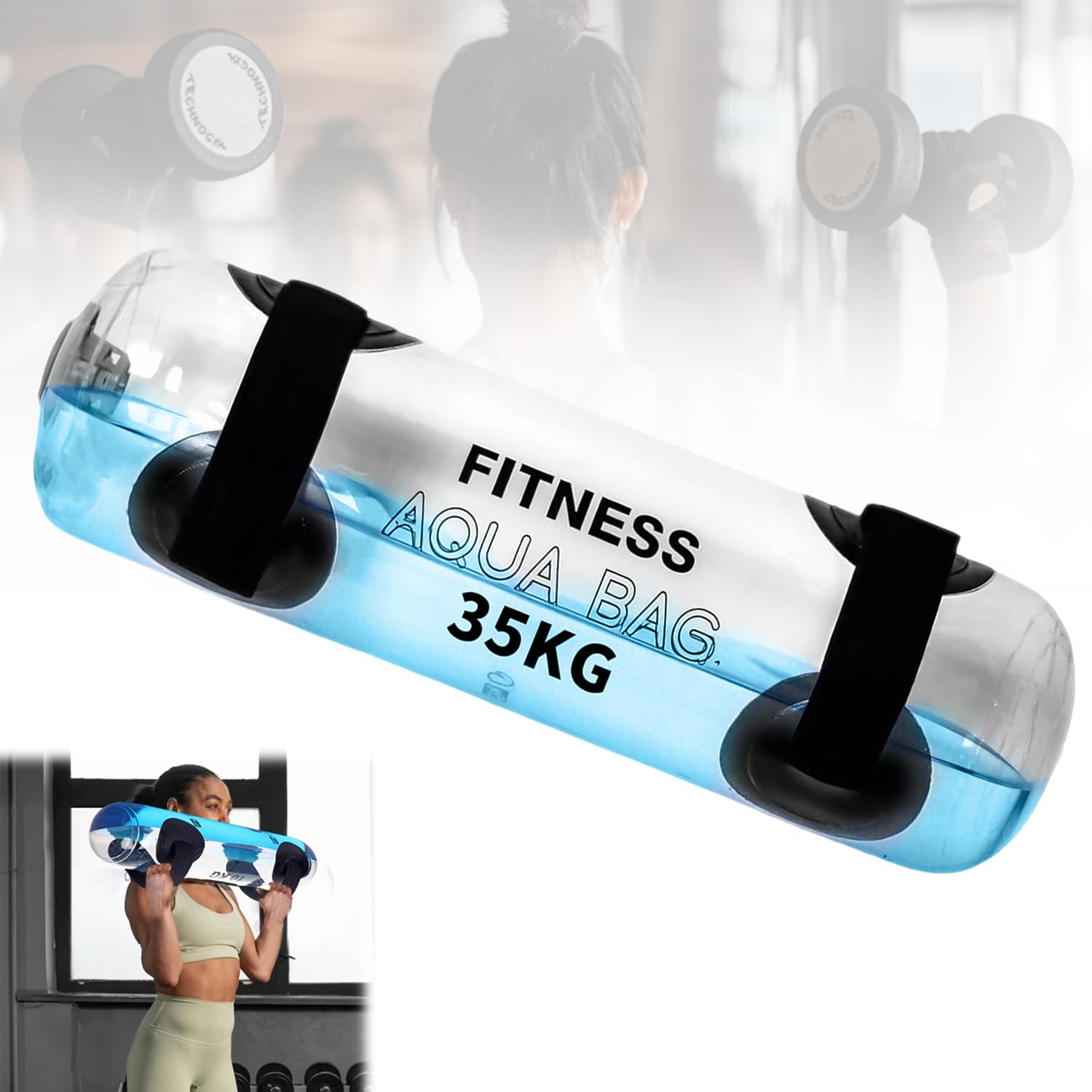 Fitness Aqua Bag - Sac d'eau réglable 35 kg, Aquabag avec pompe à air, Workout, musculation, équilibre