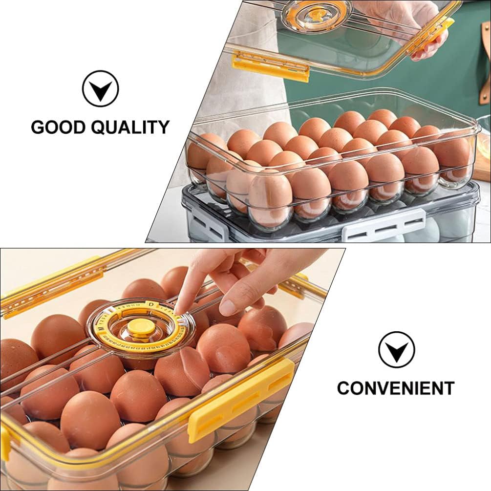 Cabilock Fridge Egg Holder Multifunctional Storage Box Stackable Fridge Food Box Food Storage Lids