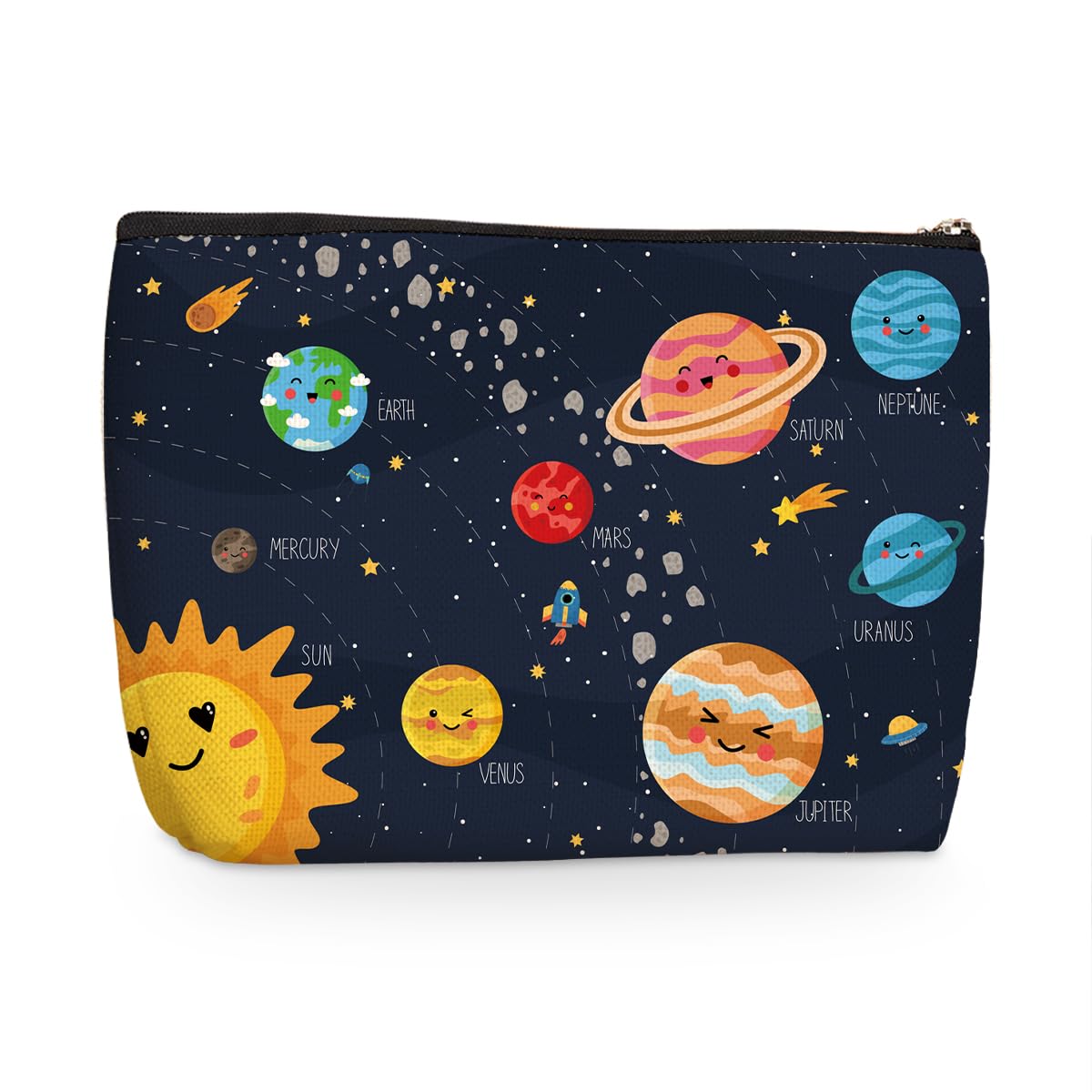 WenbocoPlanet Space Gifts Makeup Bag Astronomy Gifts for Planet Lovers Women Female Girls Sister Daughter Niece Friend Bestie Coworker Colleagues Graduation Birthday Friendship Cosmetic Bag