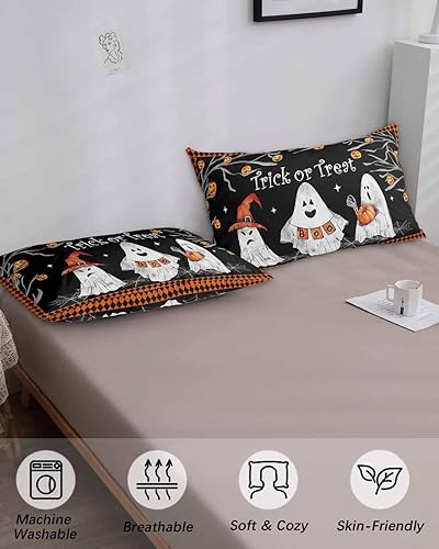 Miniatura 4 de Fundas de almohada de Halloween tamaño King, fundas de almohada suaves decorativas para sofá de cuerpo largo, funda de cojín lumbar con cierre de