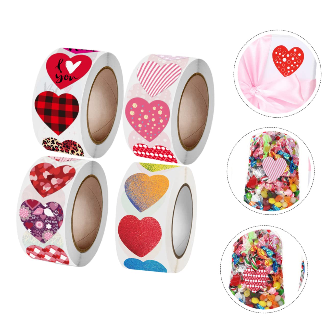 Etichette di Ringraziamento Rotonde, Etichetta Adesiva Adesiva Amore for Sacchetti Regalo Etichetta Adesiva in Rame for San Valentino a Forma di Cuore(5 Stück,2.5X2.5CMx5pcs)