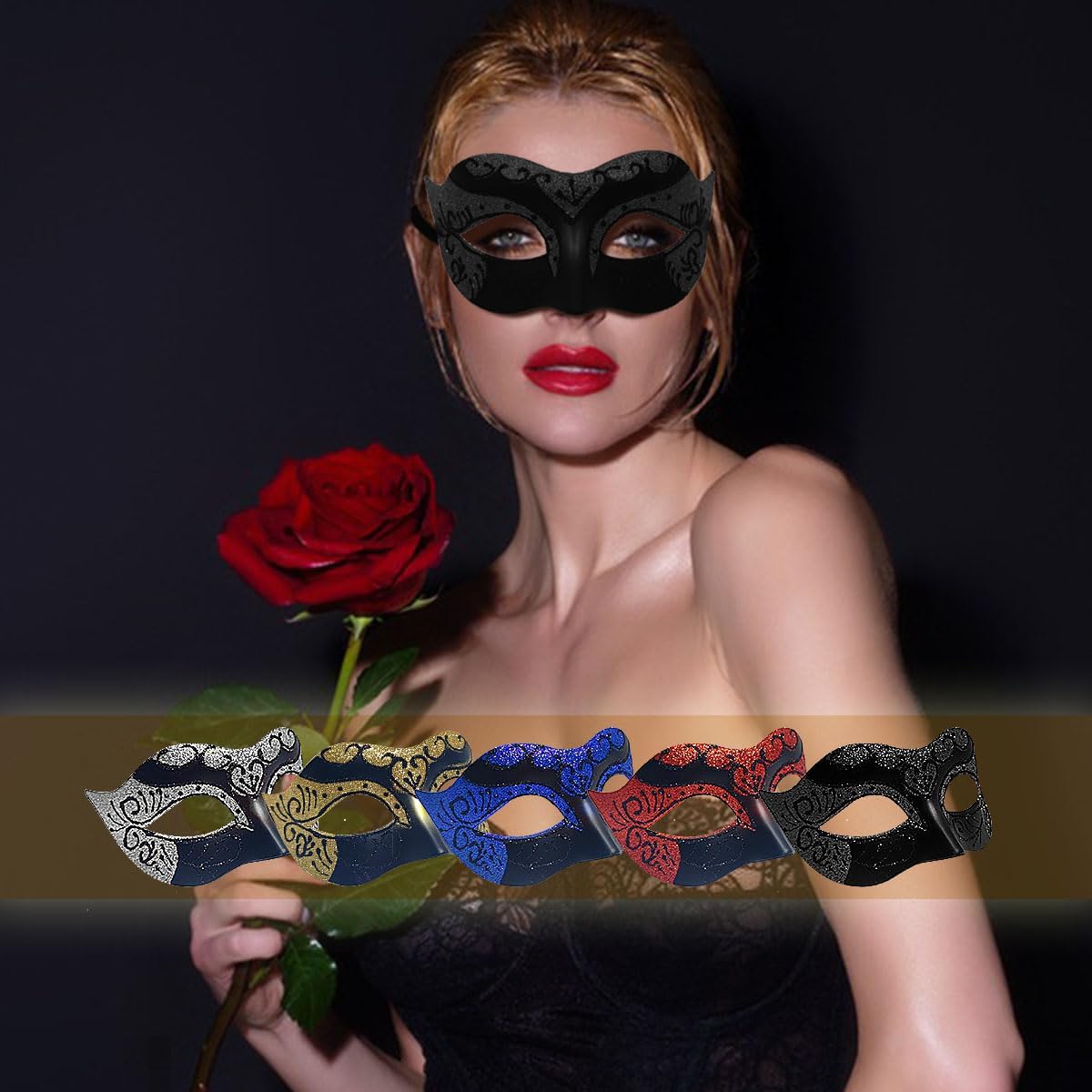 MYMENU Masquerade Mask for Men Women Venetian Halloween Mask for Costume Party Prom Ball - Image 4
