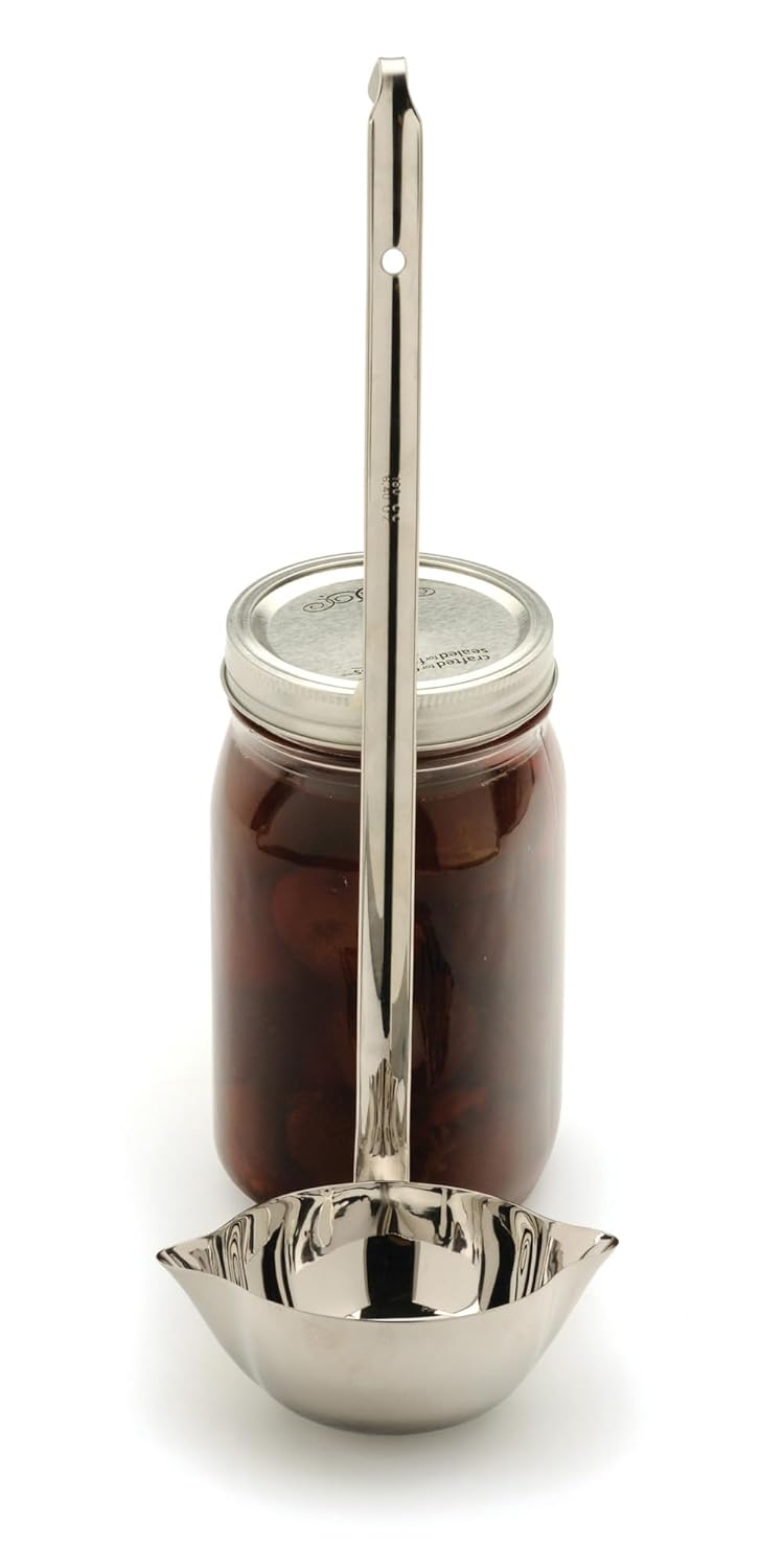 RSVP International Endurance Canning Collection Non-Reactive 18/8 Stainless Steel, Dishwasher Safe, Ladle, 13-1/2"