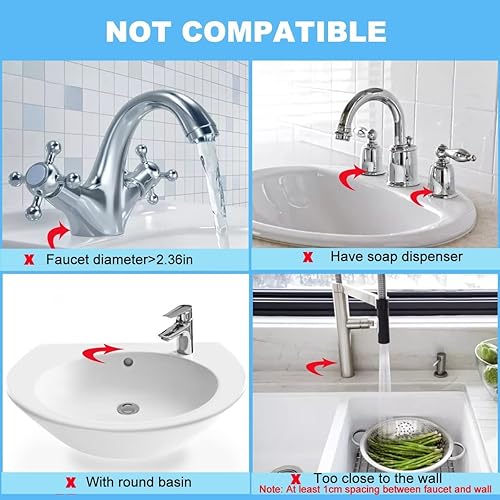 Miniatura 6 de Juego de 2 bandejas de silicona para grifo de grifo, protector de cocina, grifo de silicona para fregadero, tapete de recogedor de goteo, grifo de