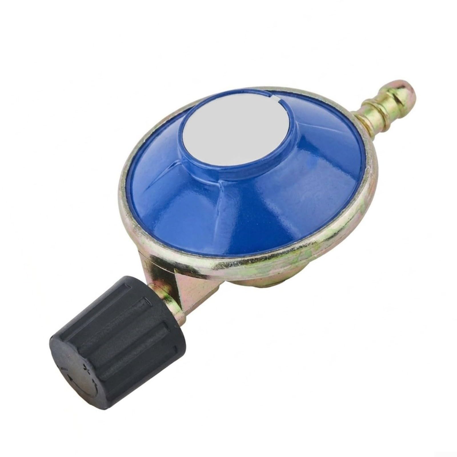 LatoYard Brass Camping Gas Regulator 30mbar with 4ft Hose, Adjustable Valve for Campingaz 901 904 907 Cylinders, Outdoor Cooking(A)