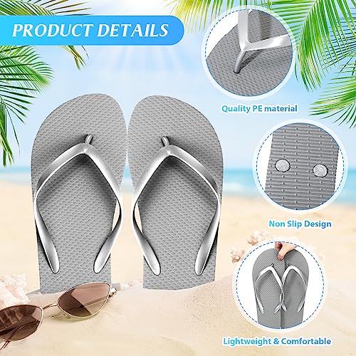 Image of Unittype Flip Flops Bulk for Wedding Guest Slippers Wedding Flip Flops with Cards Bags for Pool Beach Party