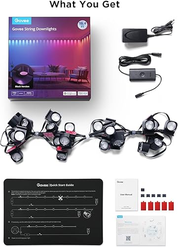 Miniatura 8 de Govee RGBIC - Tira de luces LED inteligentes que funciona con Alexa, lámpara de pared interior que cambia de color Wi-Fi para fiestas, Año Nuevo e