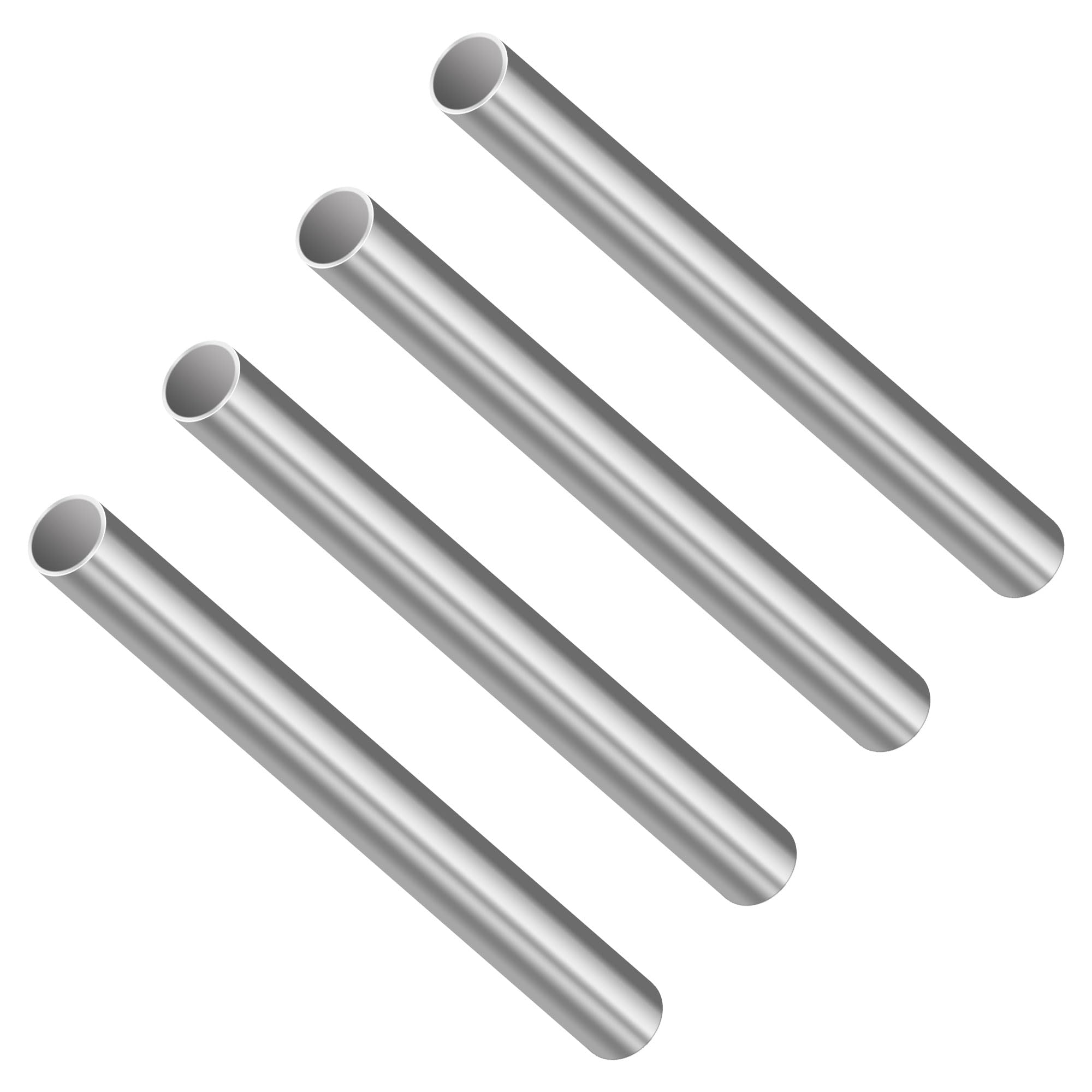 LAVMHAB 304 Stainless Steel Tube, 12mm OD x 0.2mm Wall Thickness 150mm Length, Seamless Stainless Steel Tubing for Industry Machinery, Round Metal Pipe (4pcs)