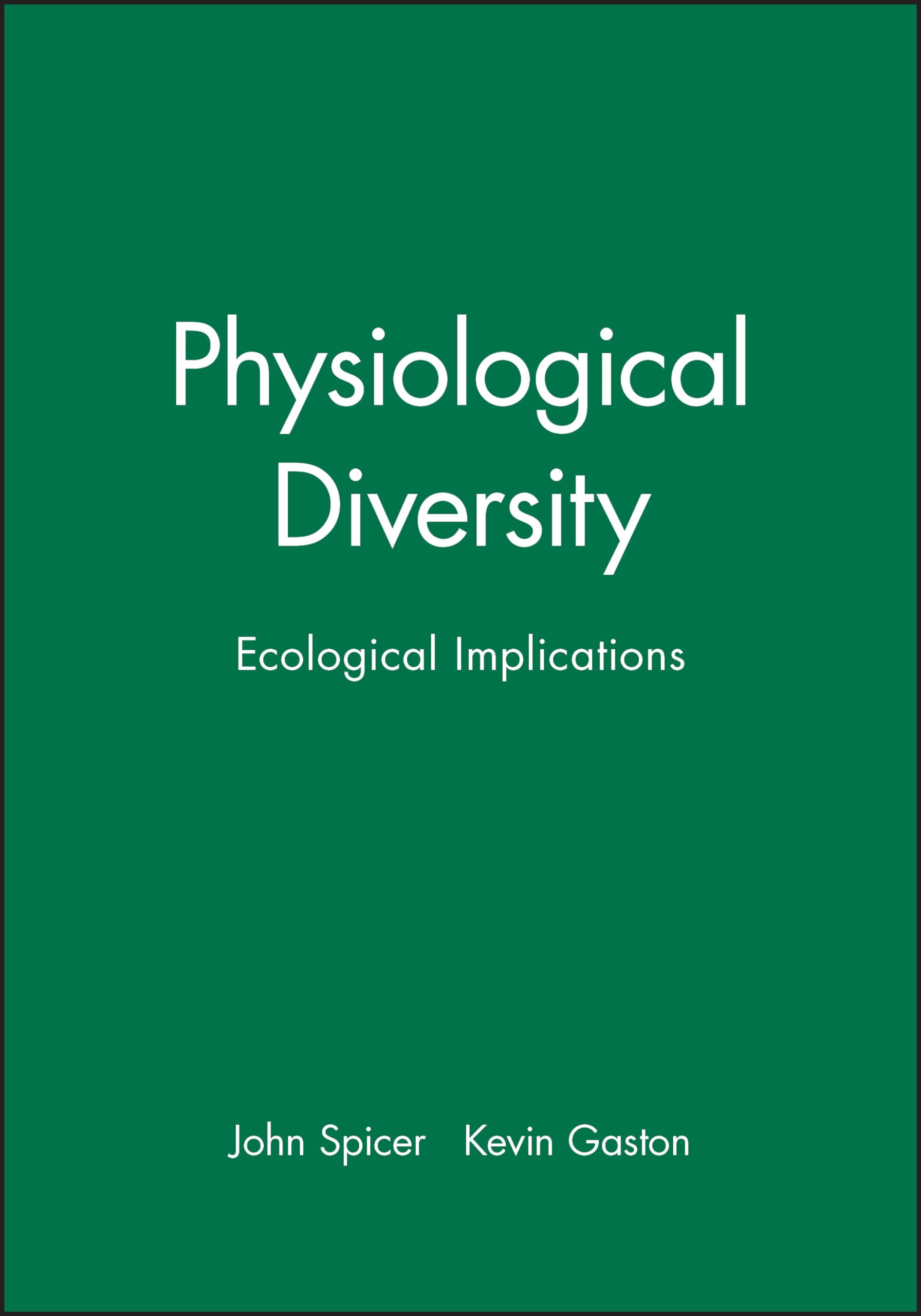 Buy Physiological Diversity and Its Ecological Implications — BookShops.in