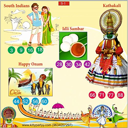 Kitty Partyy South Indian Theme Printed Tambola Tickets (Multicolour) - Pack is 15 (B01MQZPZCY) Amazon Price History, Amazon Price Tracker