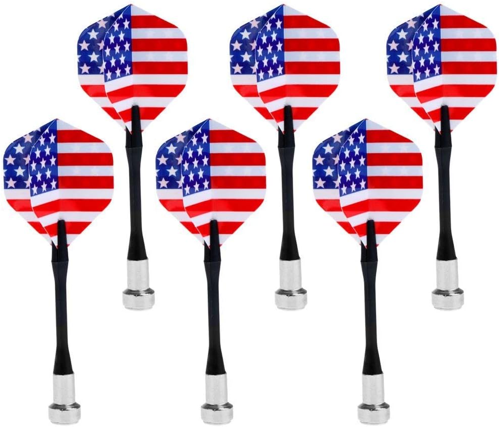 Zeagro 6 Pieces Magnetic Darts For Magnet Dartboard Dart Board (National Flag)