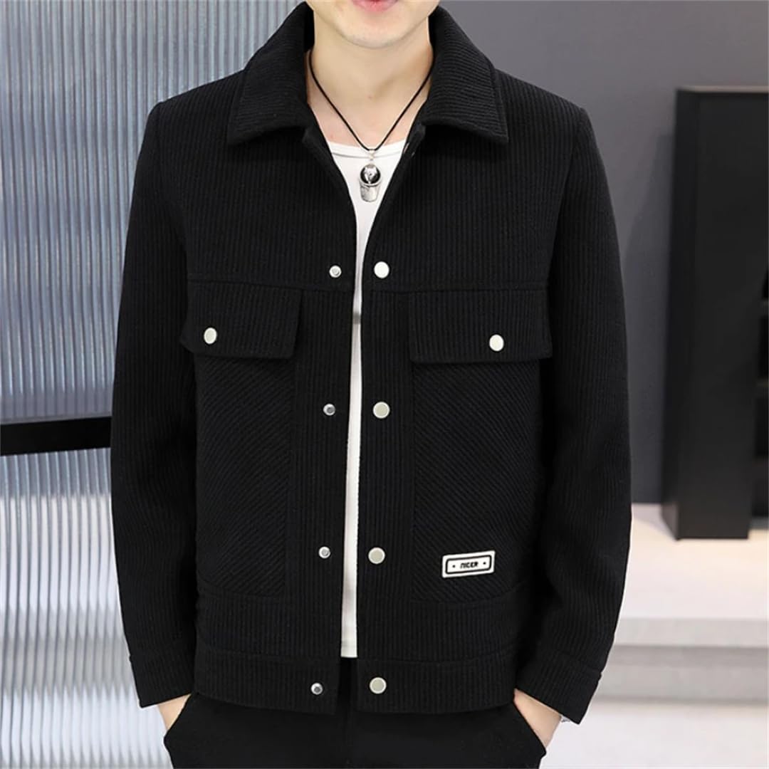 Męskie Slim Fit Business Social Streetwear Outwear jednokolorowe płaszcze bomberki