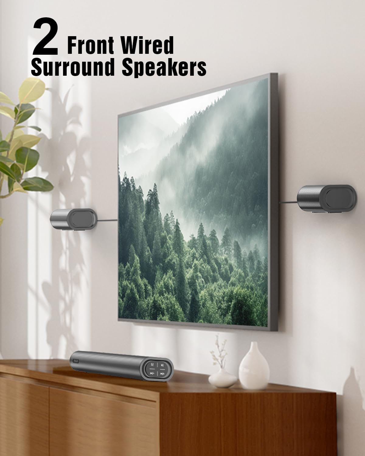 Hiwill 4.1 Dolby Atmos TV Soundbar z subwooferem, 300 W głośniki kina domowego, 2 przednie głośniki przestrzenne, regulowane tony wysokie i niskie, HDMI eARC, Bluetooth 5.3, optyczny, HiElite A41