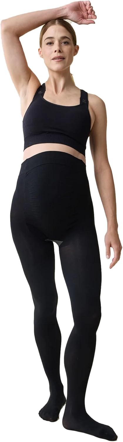 Ingrid & Isabel - Opaque Maternity Tights - Black Maternity Tights & Hosiery With Non Binding Waistband, Black
