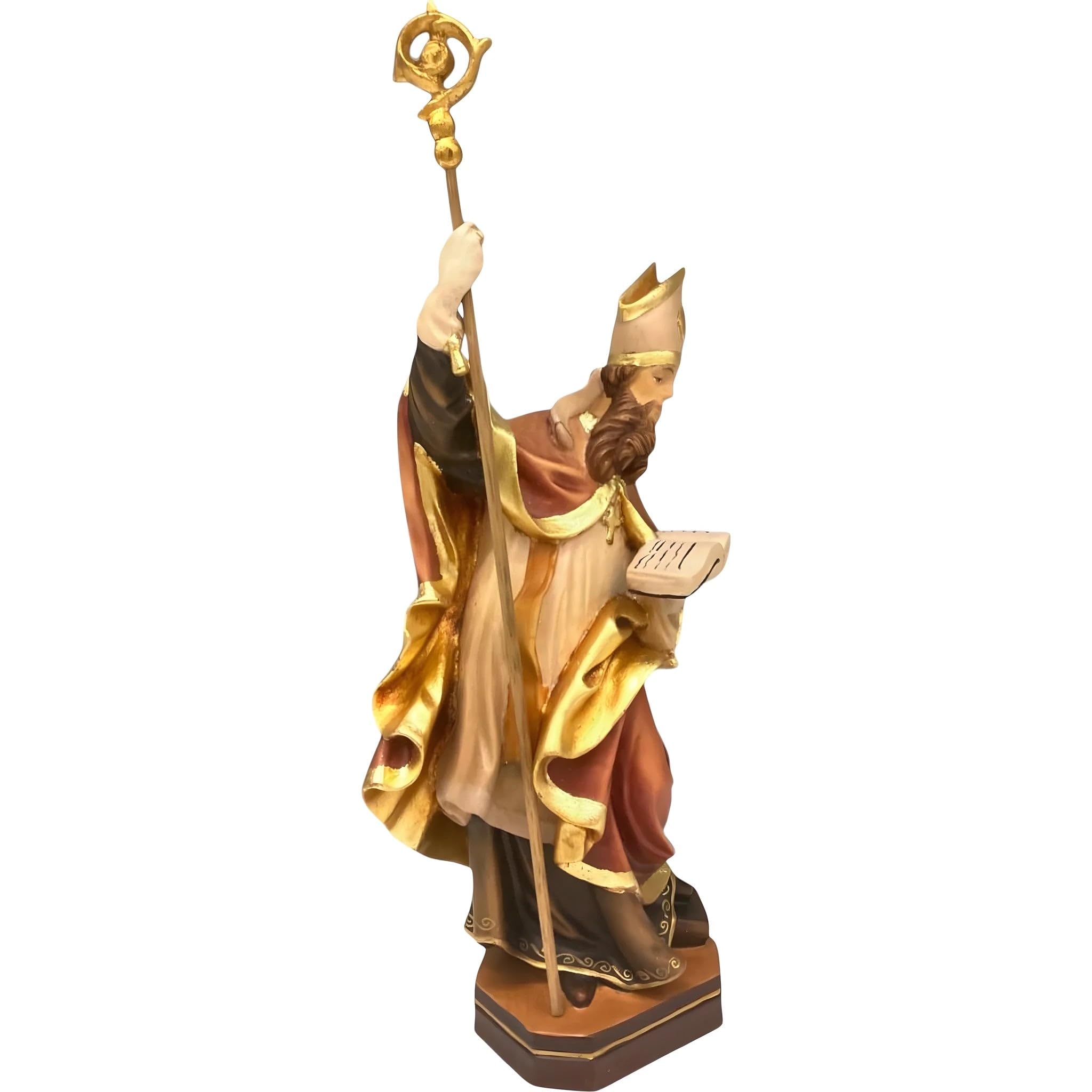 Dolfi rzeźba z drewna św. Domicjana 40 cm | Ręcznie barwione drewno w Val Gardena | Figurka szopka