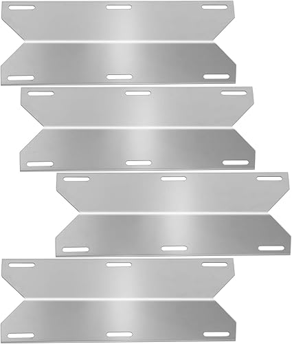 Folocy Piezas de repuesto para parrilla de gas para barbacoa, placa de calor de acero inoxidable, kit de cubierta de quemador de tienda de campaña