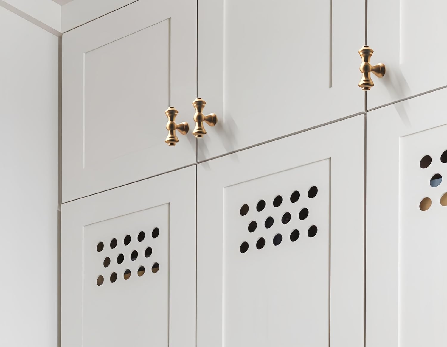2 Pack Gold Drawer Knobs for Dresser Kitchen Cabinet Knobs Gold Hardware for Cabinets Brushed Brass T Bar Knobs for Dresser Bathroom